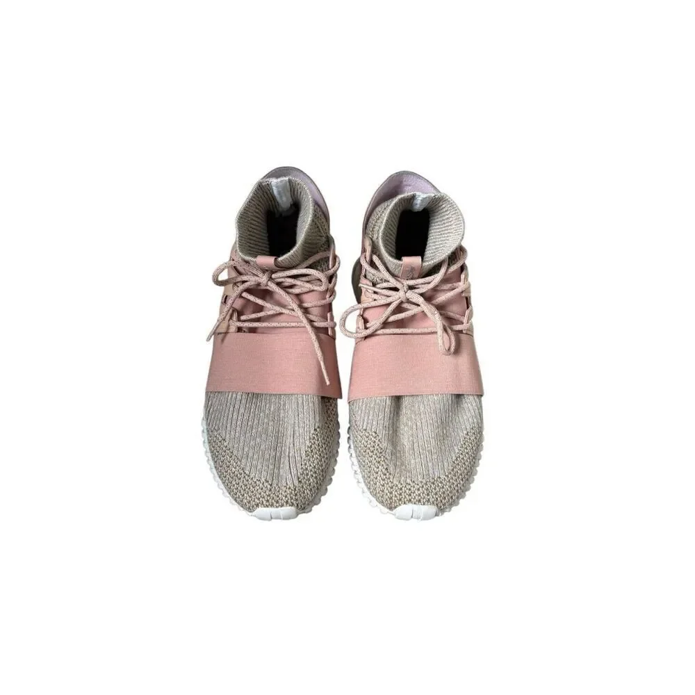 Adidas Tubular Doom Beige Pink Knit Ankle‎ Sock Sneakers 11.5